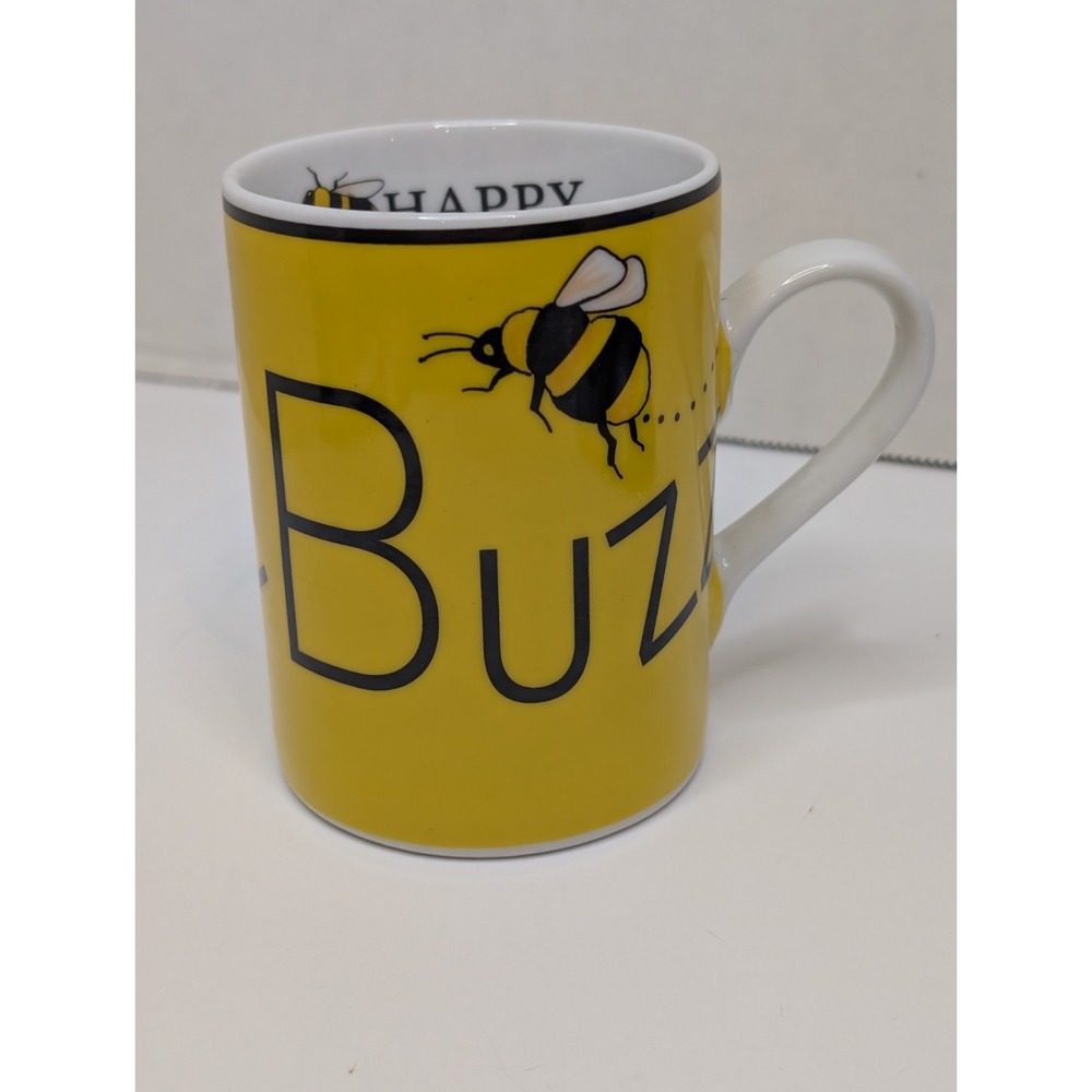 Buzz Coffee Mug Yellow Happy Bee Zzzz Ceramic Cup  Gift Department 56